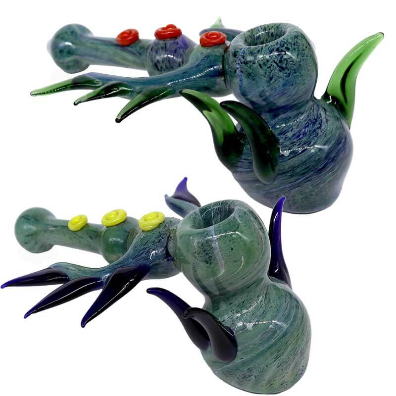 Multi Marble Color Spiked Bubbler (BT-413) | 7 inch | Assorted Colors product image